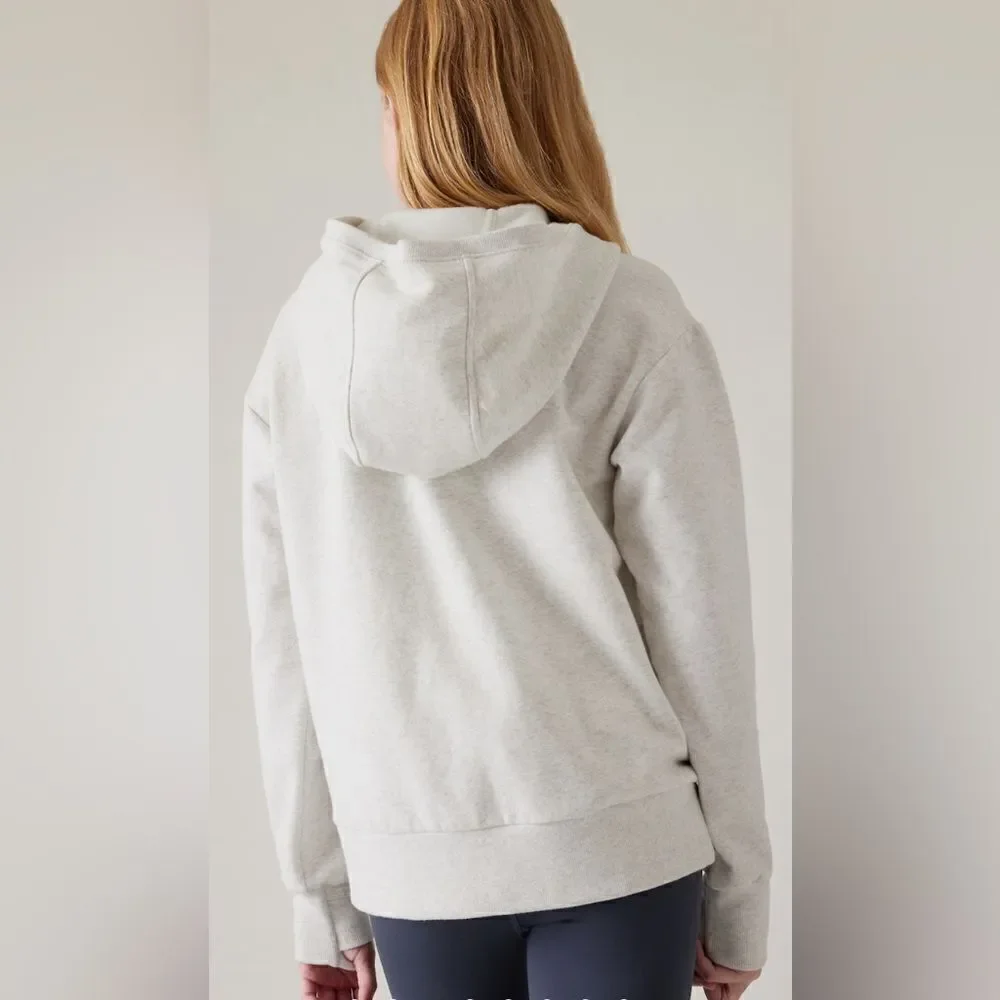 EUC Athleta Girl White Full Zip Up Hoodie Jacket Active - Size XXL/16